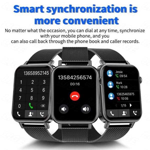 LIGE New Men Smart Watch Women 1 69 Full Touch Bluetooth Call Fitness Tracker Bracelet Waterproof 2