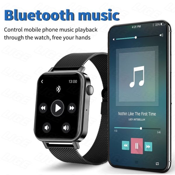 LIGE New Men Smart Watch Women 1 69 Full Touch Bluetooth Call Fitness Tracker Bracelet Waterproof 3