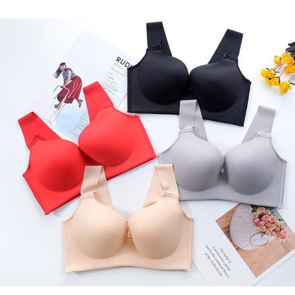 Women Seamless Active Bra Wireless Pad Vest Underwear Big Size Thin Cup D E 90 105 2