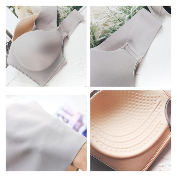 Women Seamless Active Bra Wireless Pad Vest Underwear Big Size Thin Cup D E 90 105 3