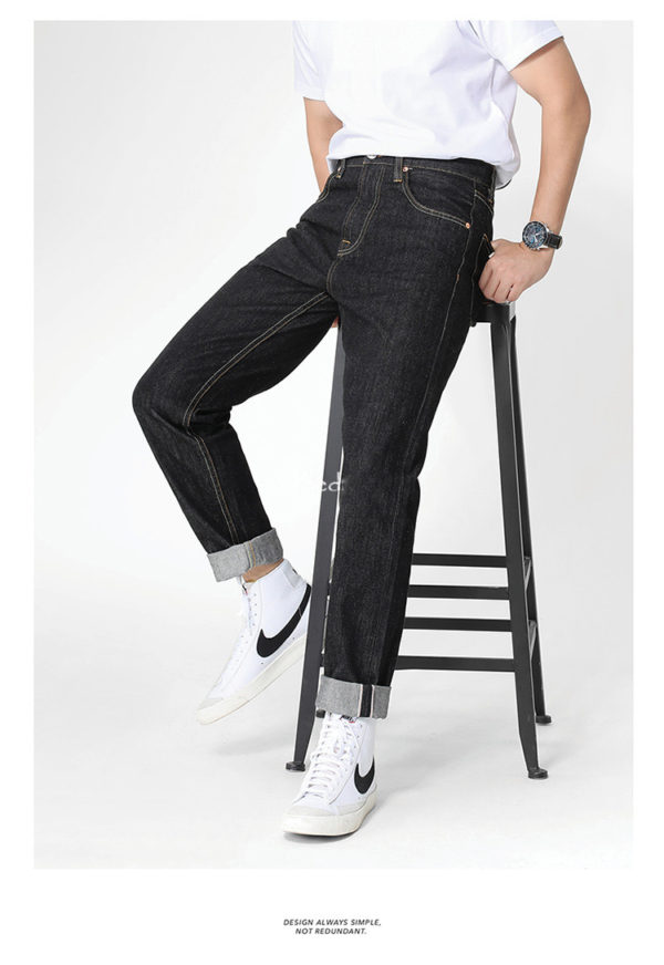 14oz Classic Mens Selvedge Denim Jeans Pencil Pants - Image 4