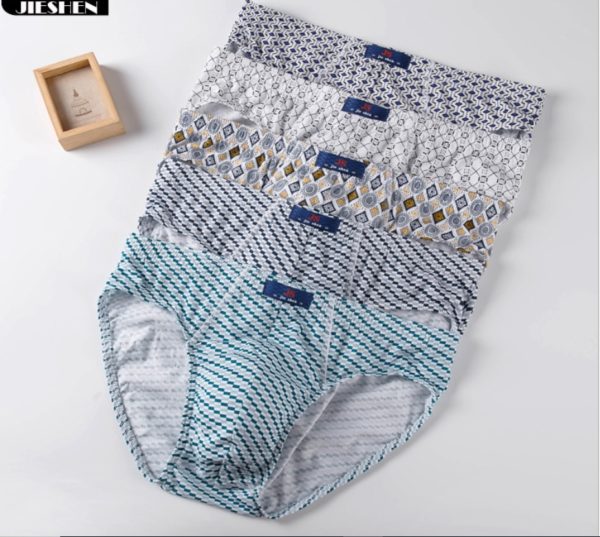 100% Cotton Briefs Mens Comfortable Underpants Man Underwear M/L/XL/2XL/3XL/4XL/5XL 5pcs/lot - Image 2
