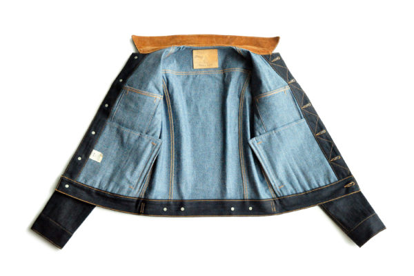 Jean Jacket Selvedge Denim Jacket Men14.5 OZ Slim - Image 3