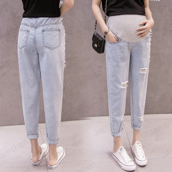 Maternity Pants Thin Section Stomach Lift Ultra-Thin Denim Pants Pregnant Women Jeans for Pregnant Women - Image 2