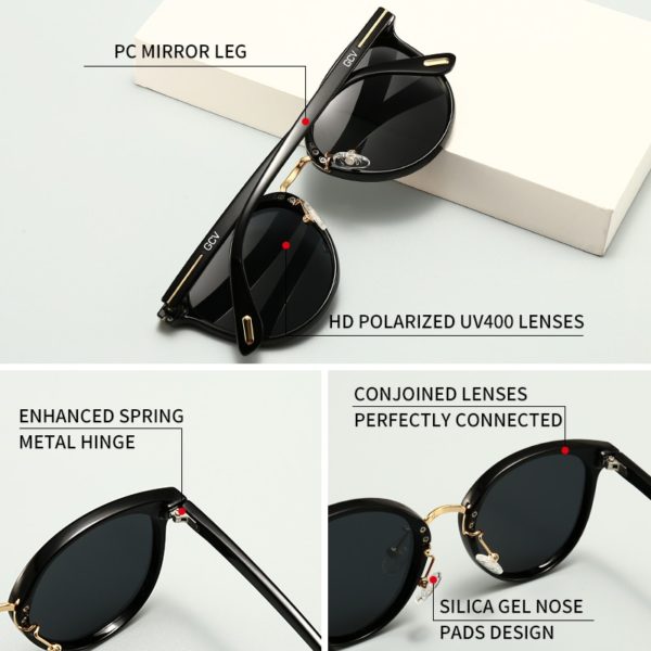 2021 GCV Polarized Lady Sunglasses Cat Eye Fashion Sun Glasses Luxury Woman Female Brand Ultralight Frame 5