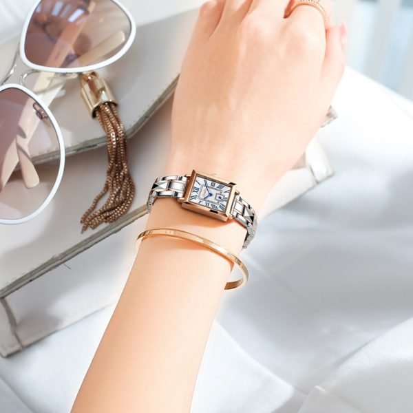 Square Watch For Ladies Rose Gold Luxury Women Watches - Image 3