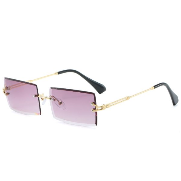 2021 Retro Sunglasses Women Brand Designer Fashion Rimless Gradient Sun Glasses Shades Cutting Lens Ladies Frameless 1