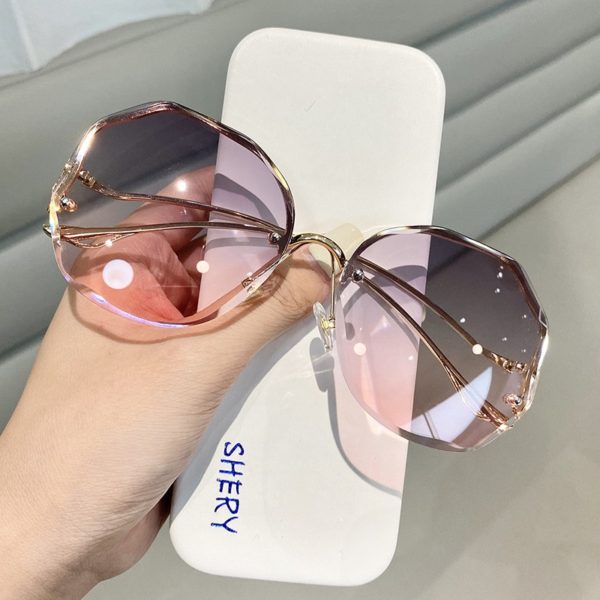 2021 Rimless Sunglasses Fashion Sunglasses Women Tide Vasos Decorativos Vogue Lunette De Soleil Femme Vintage Zonnebril 2