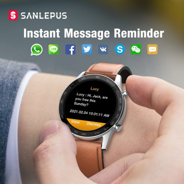 2021 SANLEPUS ECG Smart Watch Dial Call Smartwatch Men Sport Fitness Bracelet Clock Watches For Android 2