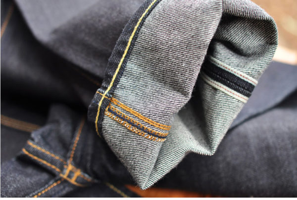 Slim Fit Raw Edge Denim Jeans Indigo Brand - Image 2