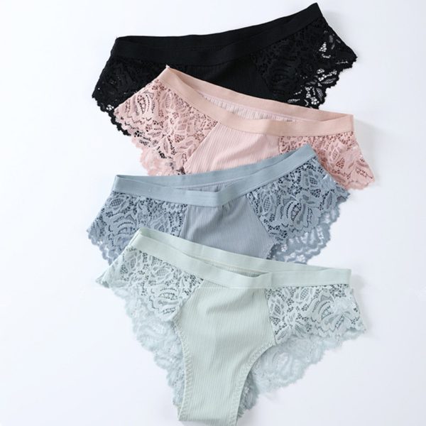 3 Pcs Cotton Panties Sexy Panty Briefs Lace Panties Women Underwear Lingerie Panties for Female Ladies