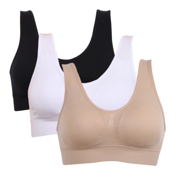 3PCS/lot Seamless Bra With Pads Plus Size Bras For Women Active Bra Wireless Brassiere Push Up Big Size Vest Wireless BH 5XL - Image 3