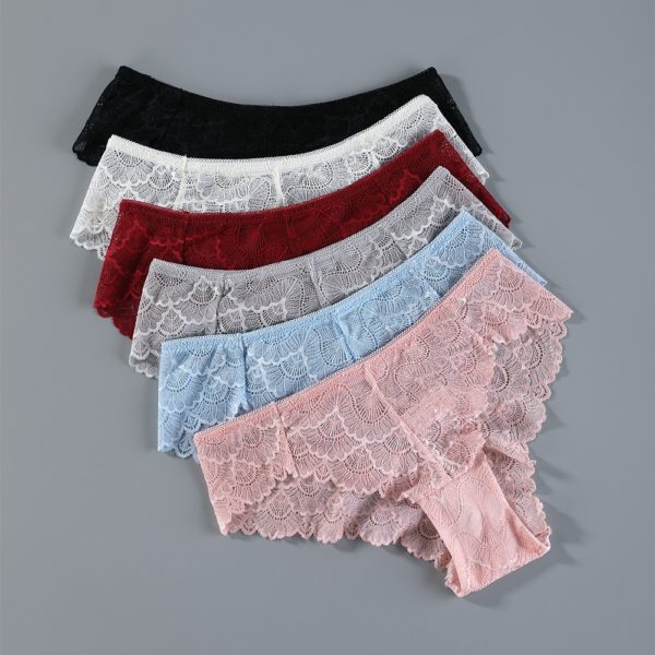 3Pcs Sexy Women Lace Panties Underwear Seamless Transparent Panties Thongs Low Waist Hollow Briefs Solid Female Panty Lingerie - Image 2