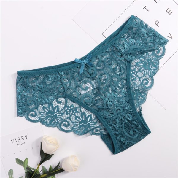 3pcs Pack Sexy Women Lace Panties Underwear Lace Briefs S M L XL Transparent Floral Bow 2