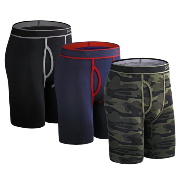 3pcs Set Long Leg Boxer Shorts Underwear For Men Cotton Underpants Men's Panties Brand Underware Boxershorts Sexy homme hot