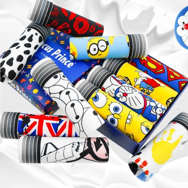 5PCS/Lot Men's underwear cute cartoon underpants male pure men panties shorts underwear boxer shorts - Image 3