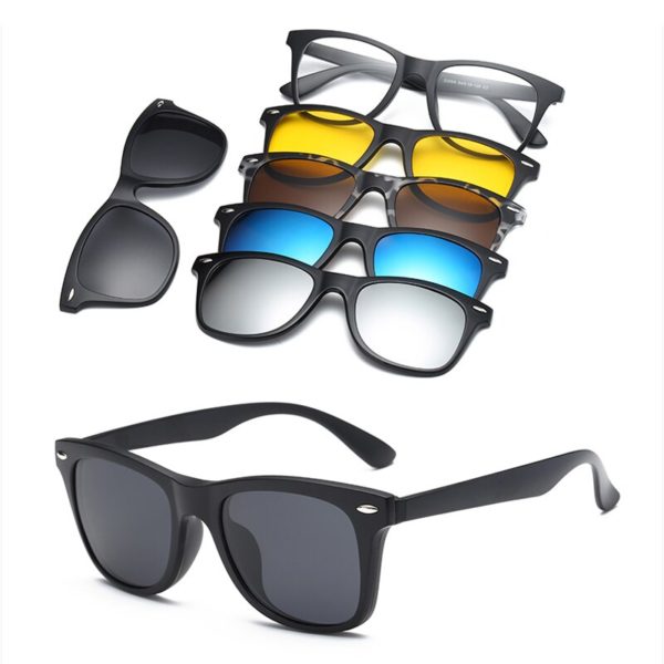 6 In 1 Custom Men Women Polarized Optical Magnetic Sunglasses Clip Magnet Clip on Sunglasses Polaroid 1