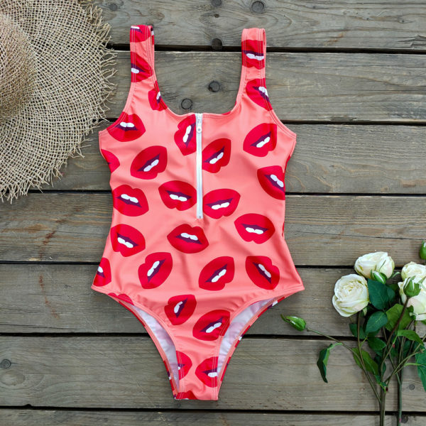Striped Swimwear One Piece Swimsuit Women Backless Monokini Swimsuit Sport Bodysuit Beach Bathing Suit Swim Red White - Image 5