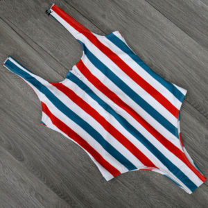Striped Swimwear One Piece Swimsuit Women Backless Monokini Swimsuit Sport Bodysuit Beach Bathing Suit Swim Red White