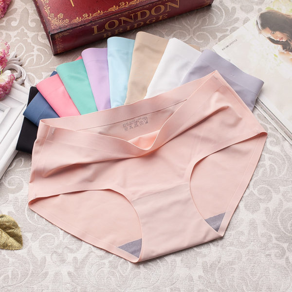 Big Size 4XL Women Seamless Panties Silk Mid Waist Underwear For Female 3Pcs Large Size Women's Panties Set Underpant Lingerie