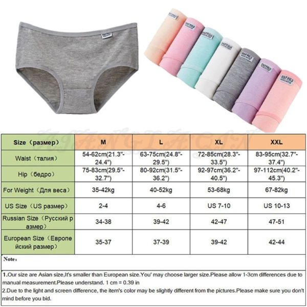 7 Pcs Underwear Women Plus Size Panties Girl Briefs Sexy Lingeries Calcinha Cotton Shorts Underpants Solid 2