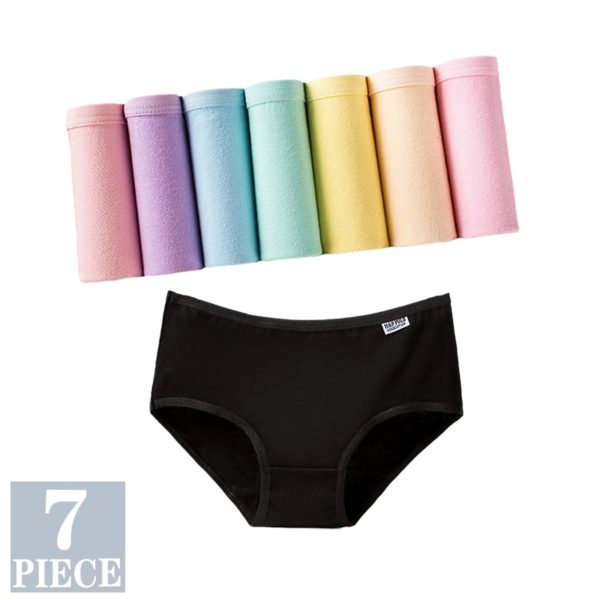 7PCS Panties for Women Girls Underwear Cotton Panties Cueca Calcinhas Sexy Lingerie Breathable Briefs Female Plus
