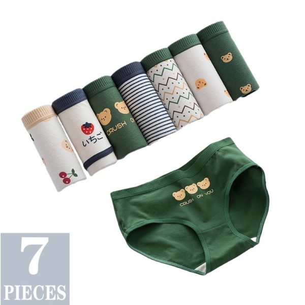 7Pcs Underwear Women Plus Size Panties Girls Briefs Sexy Lingeries Cueca Intimates Calcinhas Cotton Shorts Underpants