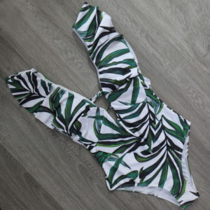 Sexy One Piece Swimsuit Push Up Swimwear Women Ruffle Monokini Adjustable Shoulder Swimsuit Bodysuit Bathing Suit Swim Wear