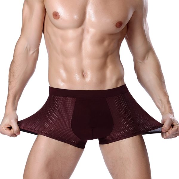 8XL Plus Banboo Fiber Men Underwear Male boxer Solid Panties Shorts Men's Underpants Breathable Intimate Man boxers 4pcs - Image 2