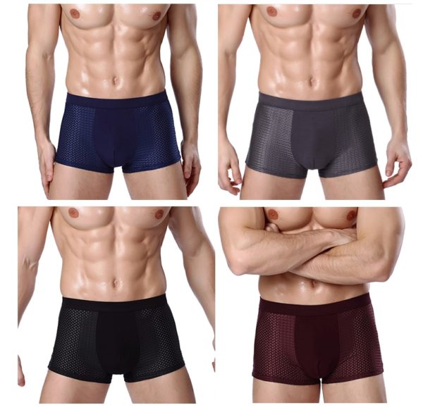 8XL Plus Banboo Fiber Men Underwear Male boxer Solid Panties Shorts Men s Underpants Breathable Intimate 2