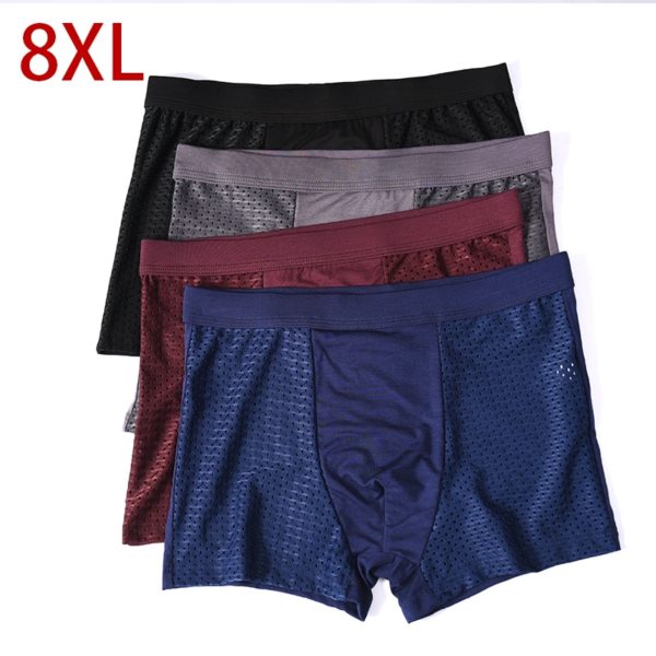 8XL Plus Banboo Fiber Men Underwear Male boxer Solid Panties Shorts Men s Underpants Breathable Intimate