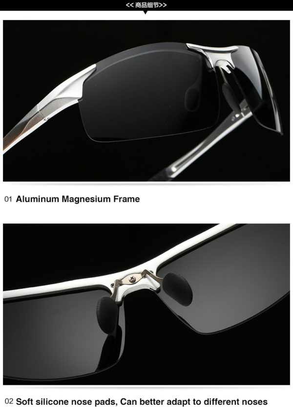 AORON Driving Polarized Sunglasses Men Aluminum Magnesium Frame Sport Sun Glasses Driver Retro Goggles Sunglass UV400 1