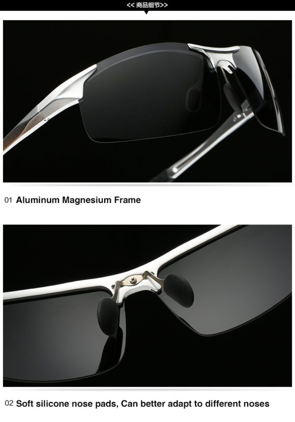 Driving Polarized Sunglasses Men Aluminum Magnesium Frame Sport Sun Glasses Driver Retro Goggles Sunglass UV400 Anti-Glare - Image 2