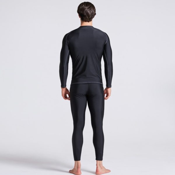 BANFEI quick dry 2 pieces Rash guards Men Swimsuit Long Sleeve Swimming Suit set Beach Water 1