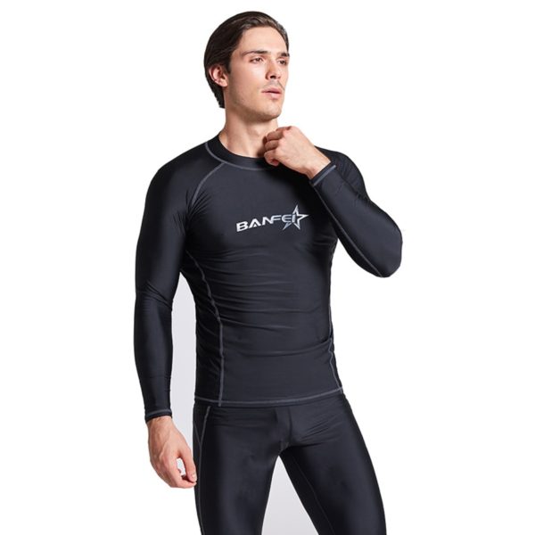Quick dry 2 pieces Rash guards Men Swimsuit Long Sleeve Swimming Suit set Beach Water Surfing Diving Suit full body - Image 4