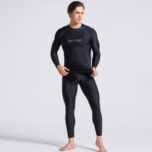 Quick dry 2 pieces Rash guards Men Swimsuit Long Sleeve Swimming Suit set Beach Water Surfing Diving Suit full body