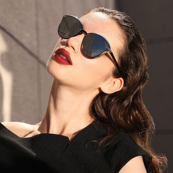 BARCUR Fashion Polarized Women Sunglasses Round Sun Glass Ladies Lunette De Soleil Femme 1