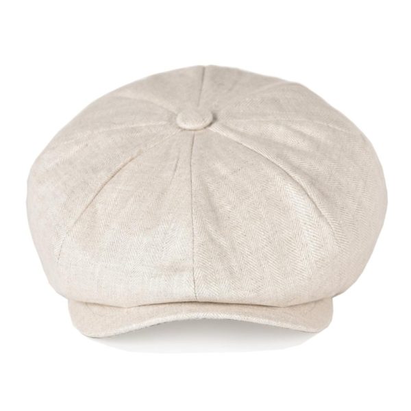 BOTVELA Summer Linen Newsboy Cap Men Women Herringbone Bakerboy Caps Lightweight Breathable Flat Hat Apple Beret 1