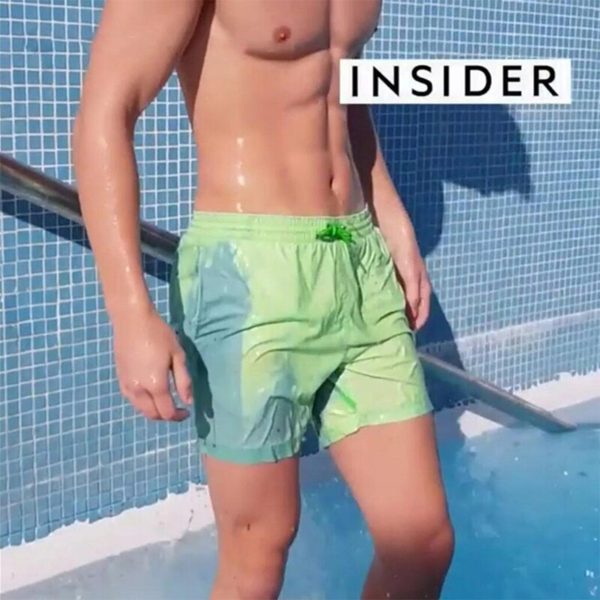 Beach Shorts Men Magical Color Change Swimming Short Trunks Summer Swimsuit Swimwear Shorts Quick Dry Bathing 2