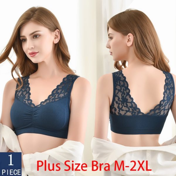 Bras For Women Underwear Plus Size Bra M L XL XXL Brassiere Wireless Bralette Push Up BH Sexy Lace Bra With Pad Vest Top - Image 5