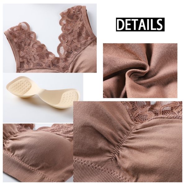 Bras For Women Underwear Plus Size Bra M L XL XXL Brassiere Wireless Bralette Push Up BH Sexy Lace Bra With Pad Vest Top - Image 6