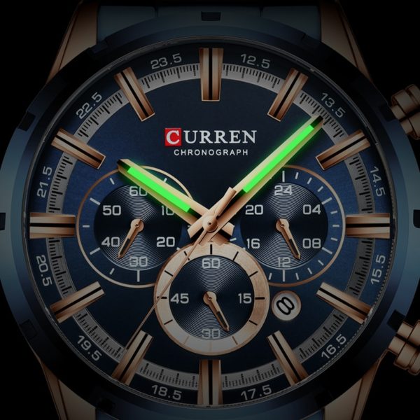 CURREN Men Watch Top Brand Luxury Sports Quartz Mens Watches Full Steel Waterproof Chronograph Wristwatch Men 4