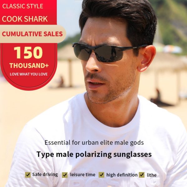 Aluminum magnesium sunglasses men's sunglasses HD polarized driving drivers color glasses tide - Image 3
