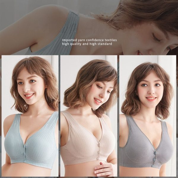 Cotton Nursing Bra Breathable Breastfeeding Bras for Women Maternity Bra Plus Big Size Easy Feeding Bra 3