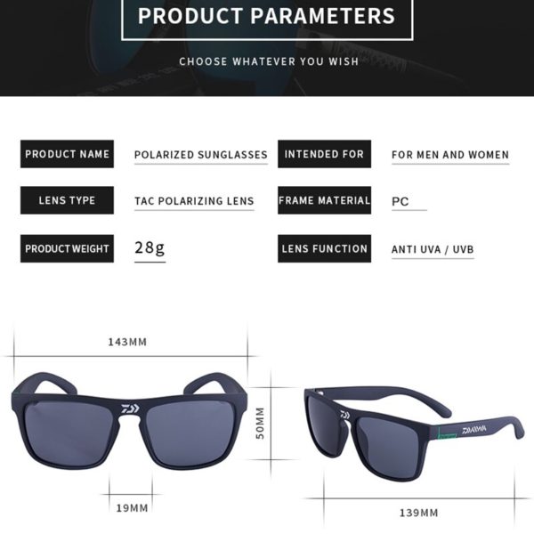 DAIWA Brand New Polarized Glasses Men Women Fishing Sunglasses Camping Hiking Driving Eyewear Sport Goggles UV400 1