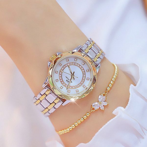 Diamond Women Luxury Brand Watch 2021 Rhinestone Elegant Ladies Watches Gold Clock Wrist Watches For Women 1