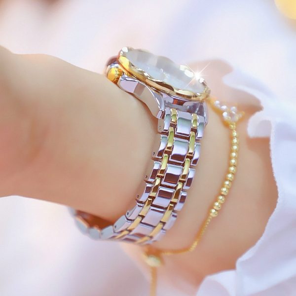 Diamond Women Luxury Brand Watch 2021 Rhinestone Elegant Ladies Watches Gold Clock Wrist Watches For Women 2