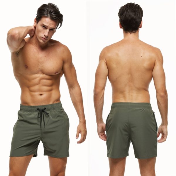 Men's Stretch Swim Trunks Quick Dry Beach Shorts with Zipper Pockets and Mesh Lining ES801 - Image 2