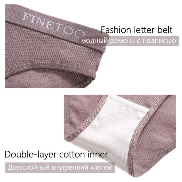 FINETOO 3PCS Set Women s Underwear Cotton Panty Sexy Panties Female Underpants Solid Color Panty Intimates 3