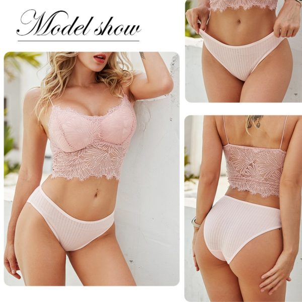 Women's Cotton Panties 3Pcs Soft Striped Women Underpants Solid Girls Briefs Sexy Female Lingerie M-XL Comfort Underwear - Image 2